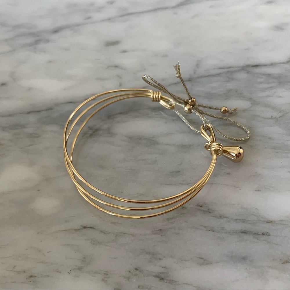 New Gold Stainless Steel 3 Layer Bracelet Bangle